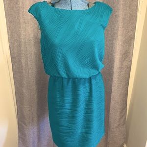 London Times Sleeveless Rouched MIDI Dress